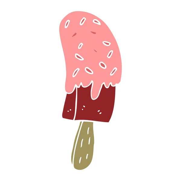 Επίπεδη Χρώμα Στυλ Καρτούν Παγωτό Lolly — Διανυσματικό Αρχείο