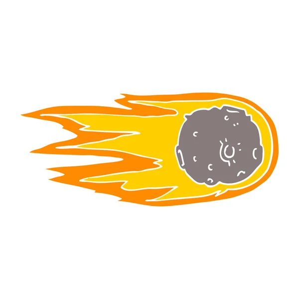 Flache Farbe Stil Cartoon Komet — Stockvektor