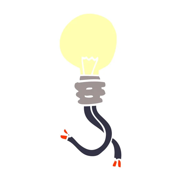 Cartoon Doodle Glowing Light Bulb — Stock Vector