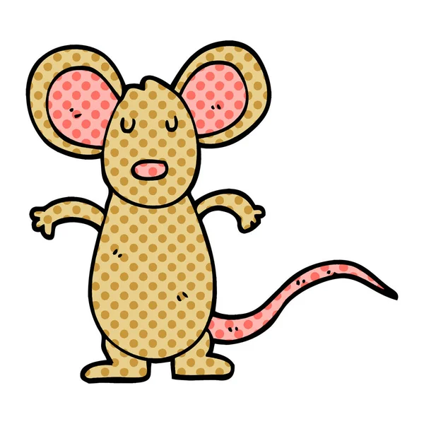 Lustige Cartoon Doodle Maus — Stockvektor