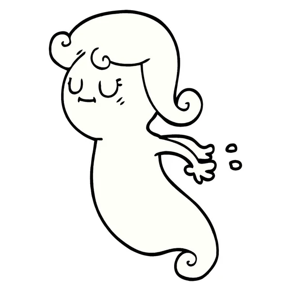 Desenho Animado Doodle Fantasma Vetor Ilustração — Vetor de Stock