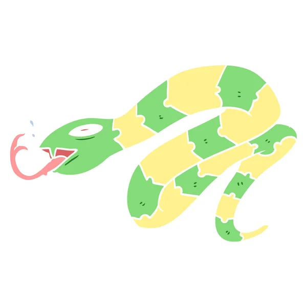 Plano Color Estilo Dibujos Animados Silbido Serpiente — Archivo Imágenes Vectoriales