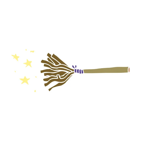 Kreskówka Doodle Magic Broom — Wektor stockowy