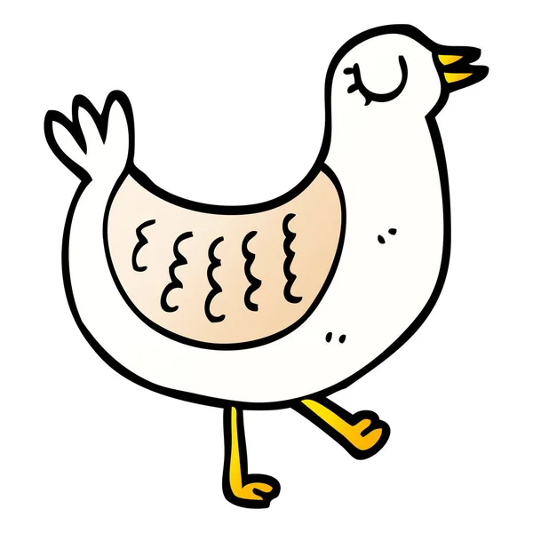 Gradiente Vettoriale Illustrazione Fumetto Uccello — Vettoriale Stock