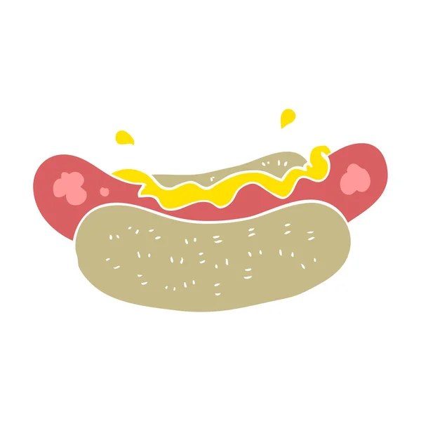 Platt Färg Illustration Hotdog — Stock vektor