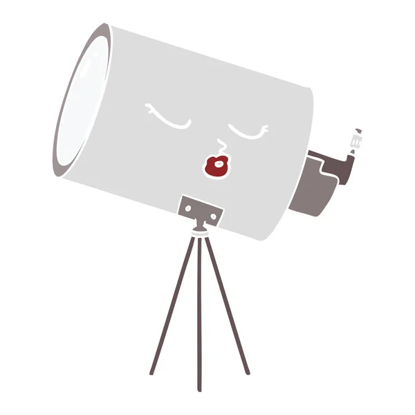 フラット カラー スタイル顔漫画望遠鏡 — ストックベクタ