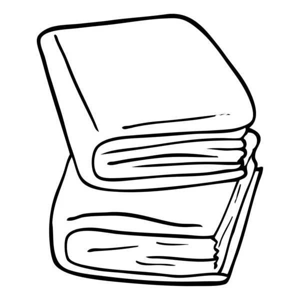 Linha Desenho Desenhos Animados Livros Diário —  Vetores de Stock