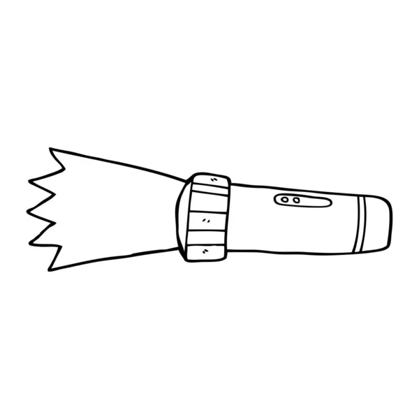 Line Drawing Cartoon Torch — Stock Vector