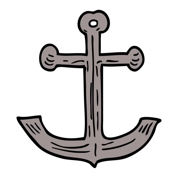 Dibujos Animados Doodle Barcos Ancla — Vector de stock