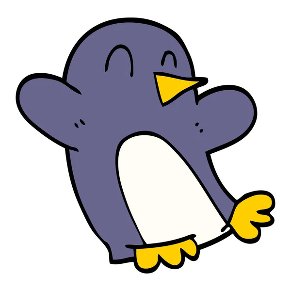 Cartoon Doodle Kerst Pinguïn — Stockvector