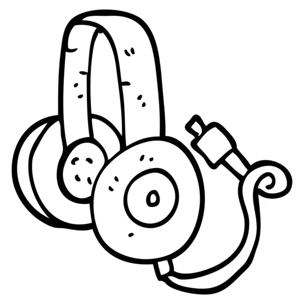 Zeichnung Cartoon Kopfhörer Mit Draht — Stockvektor