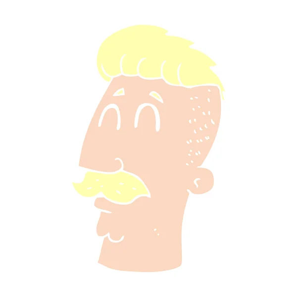 Ilustracja Kolor Płaskie Człowieka Hipster Włosy Cięte — Wektor stockowy