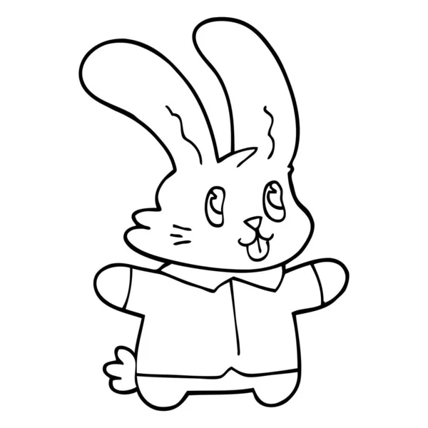 Çizim Karikatür Mutlu Tavşan — Stok Vektör
