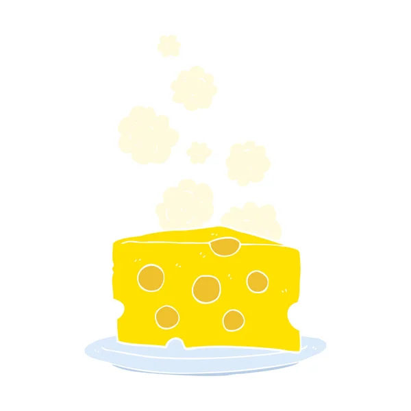 奶酪的扁平颜色例证 — 图库矢量图片