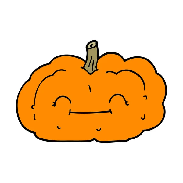 Cartoon Doodle Happy Pumpkin — Stock Vector