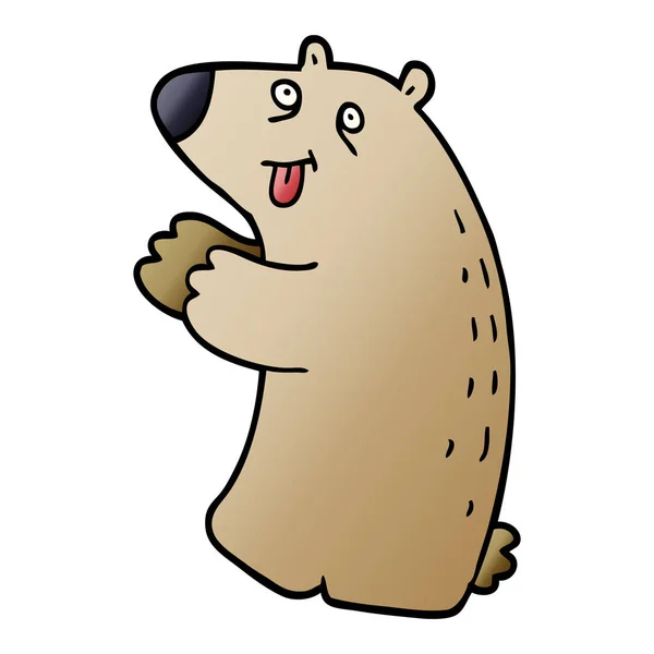 Doodle Ευτυχισμένη Αρκούδα Κινούμενα Σχέδια — Διανυσματικό Αρχείο