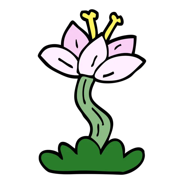 Cartoon Doodle Lilly Bloem — Stockvector