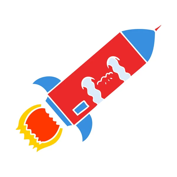 Flache Farbe Stil Cartoon Weinende Rakete — Stockvektor