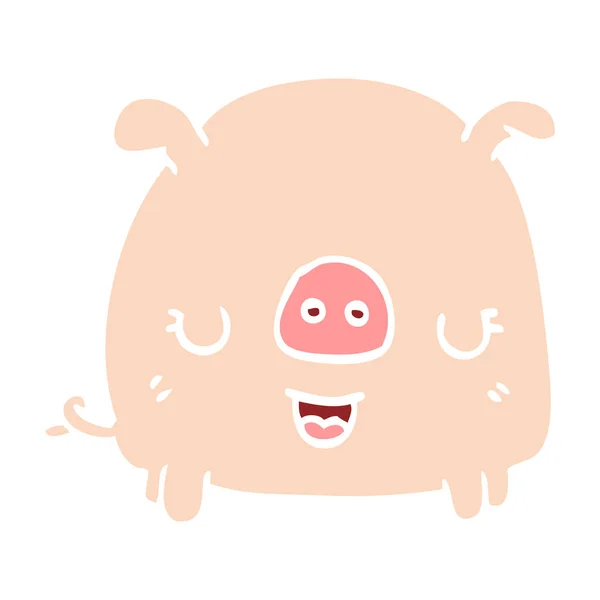Flache Farbe Illustration Cartoon Schwein — Stockvektor