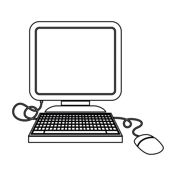 Icona Vettoriale Illustrazione Computer Con Mouse — Vettoriale Stock