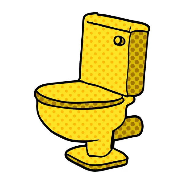 Fumetto Doodle Toilette Dorata — Vettoriale Stock