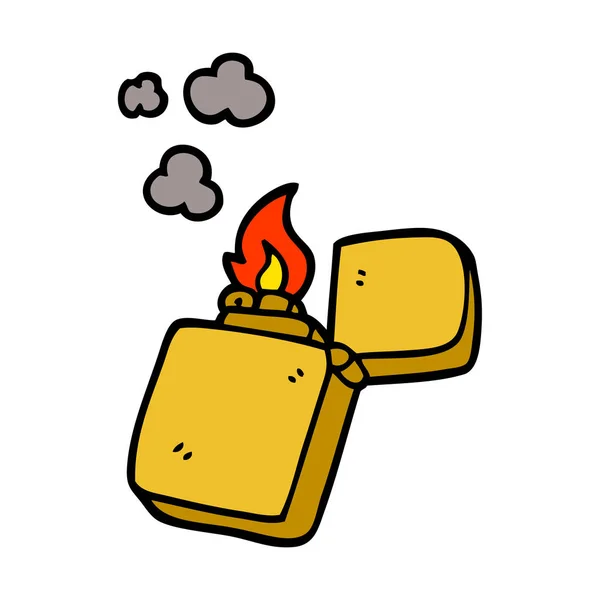 Cartoon Doodle Gold Lighter — Stock Vector