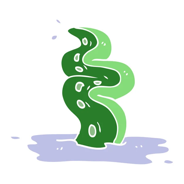 Tentáculo Assustador Doodle Desenhos Animados — Vetor de Stock
