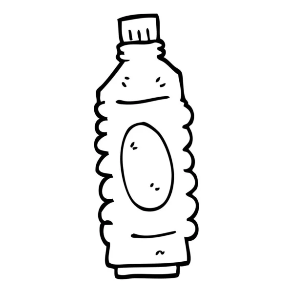 Линия Рисования Бутылки Мультяшных Напитков — стоковый вектор