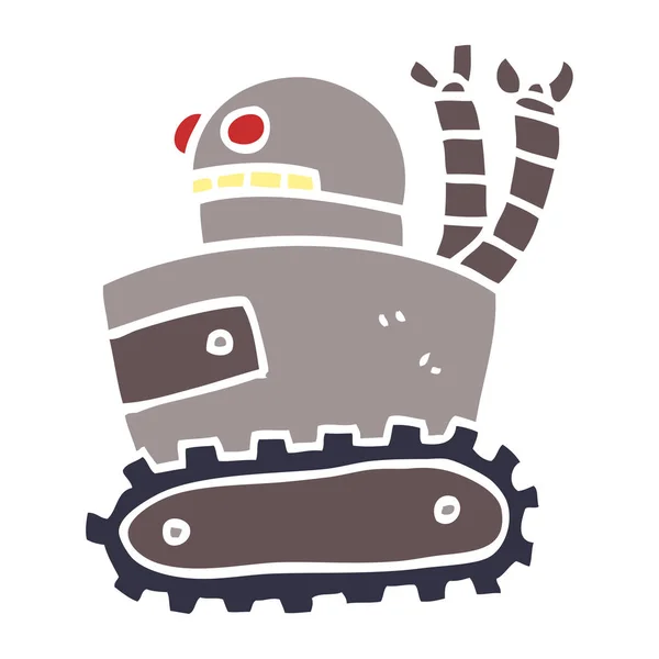 Cartoon Doodle Roboter Auf Weiß — Stockvektor
