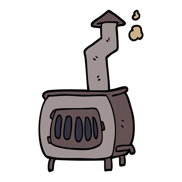 Cartoon Doodle Old Wood Burner — Stock Vector