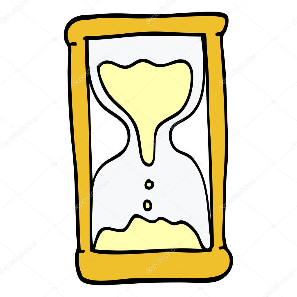 cartoon doodle hourglass vector illustration