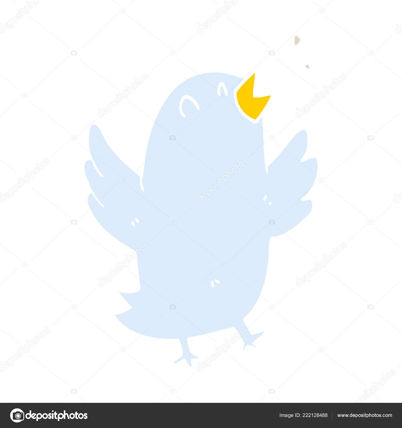 Chant Oiseaux Couleur Plat Style Dessin Animé Image