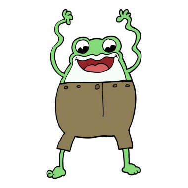 çizgi film doodle kurbağa beyaz