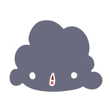 düz renk tarzı çizgi film bulut