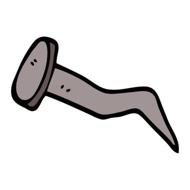 çizgi film doodle bükülmüş demir çivi