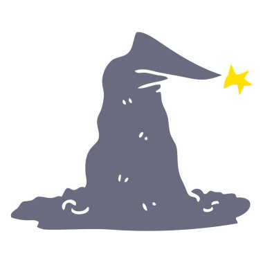 düz renk illüstrasyon karikatür Sihirbazı şapka