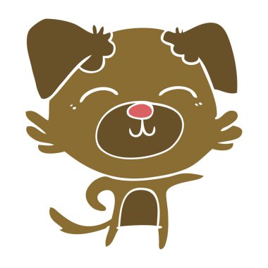 düz renk stil karikatür köpek işaret