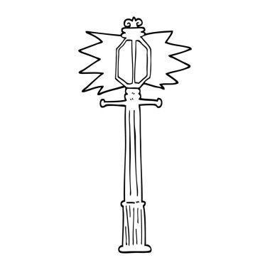 siyah beyaz çizgi film sokak lambası