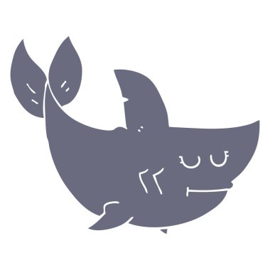 düz renk tarzı çizgi film köpekbalığı