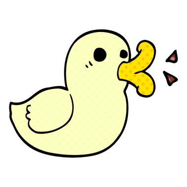 çizgi film doodle mutlu ördek