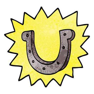 çizgi film doodle şanslı at nalı