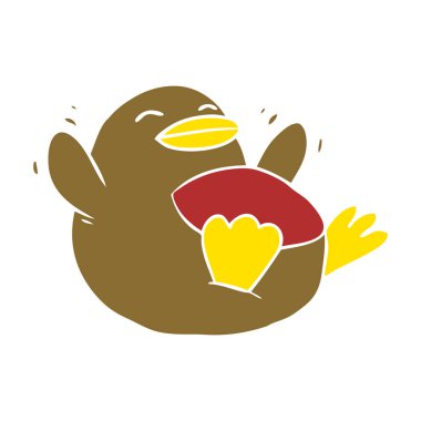 düz renk stil çizgi film Robin