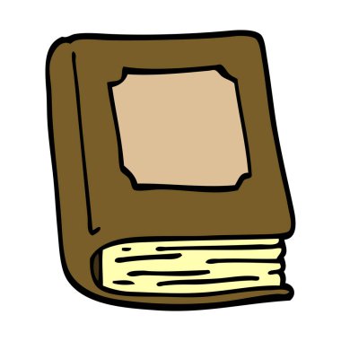 çizgi film doodle kapalı kitap