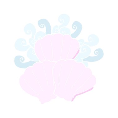 düz renk illüstrasyon kabukları