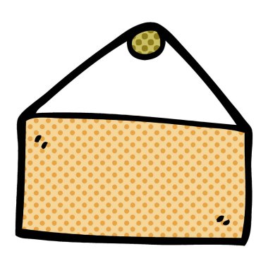 çizgi film boş işareti asılı doodle