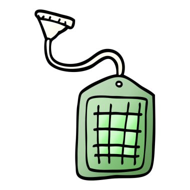 çizgi film doodle yeşil çay dize çanta