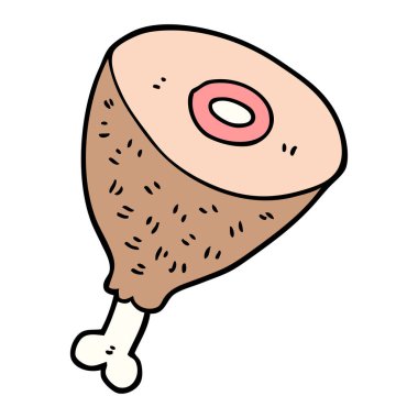 pişmiş et karikatür doodle