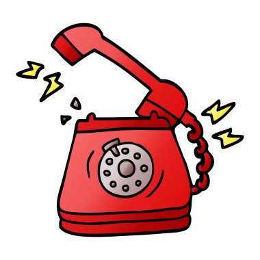 çizgi film doodle eski çevirmeli telefon