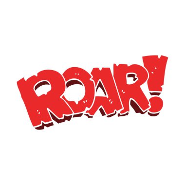 Doodle kükreme işareti karikatür