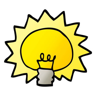 vektör degrade illüstrasyon karikatür parlayan ampul